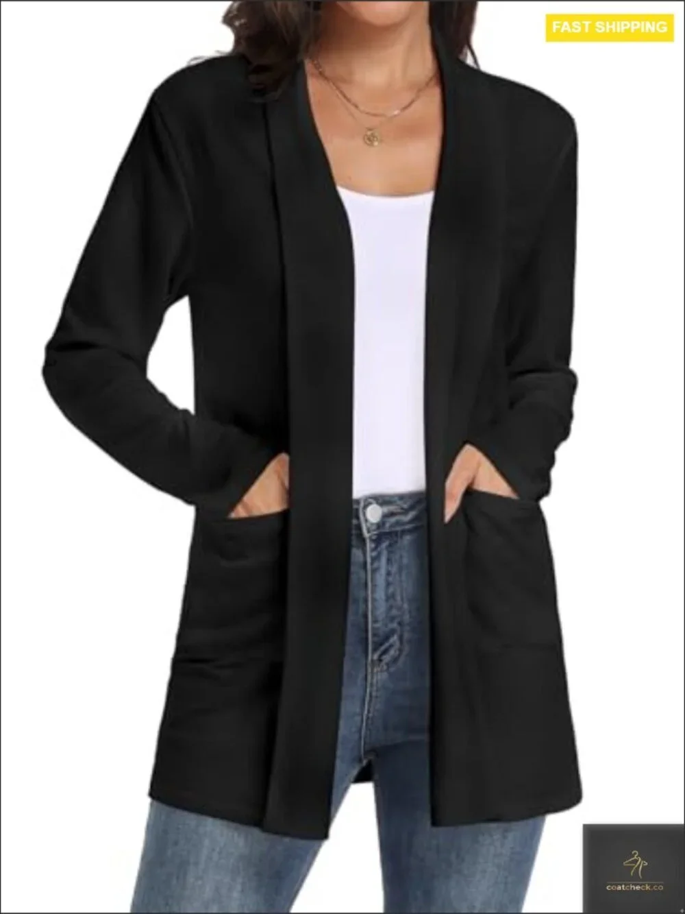 Long Sleeve Lightweight Cardigan Open Front Draped Casual Chic Oversized